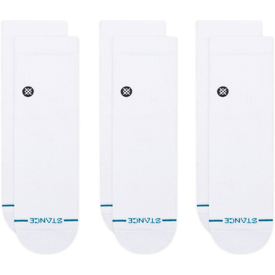 2026 Stance Unisex Icon Quarter 3 Pack Socks A356A21IQP - White